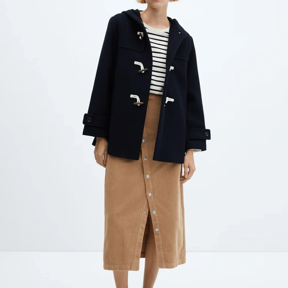 NWT MANGO Hooded Wool Coat size XS - Picture 2 of 16